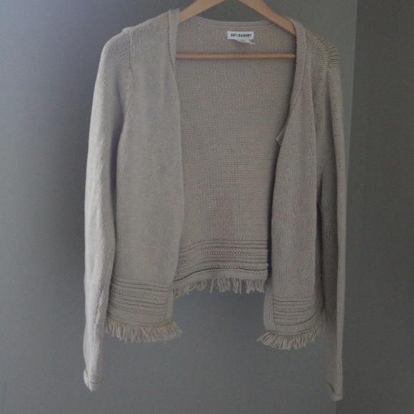 Artisan Ny Sweaters - Artisan NY Open Front Cardigan Fringe Hem
